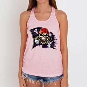 Pirate Skull Flag Women's Knotted Racerback Tank