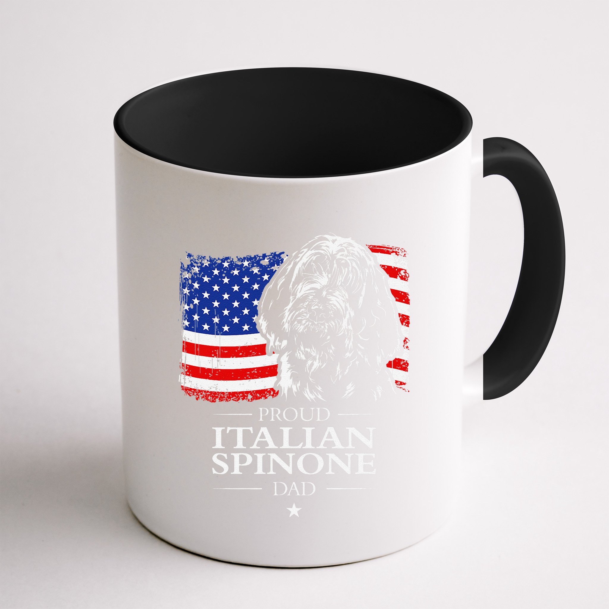 Proud Italian Spinone Dad American Flag Patriotic Dog Gift Mug