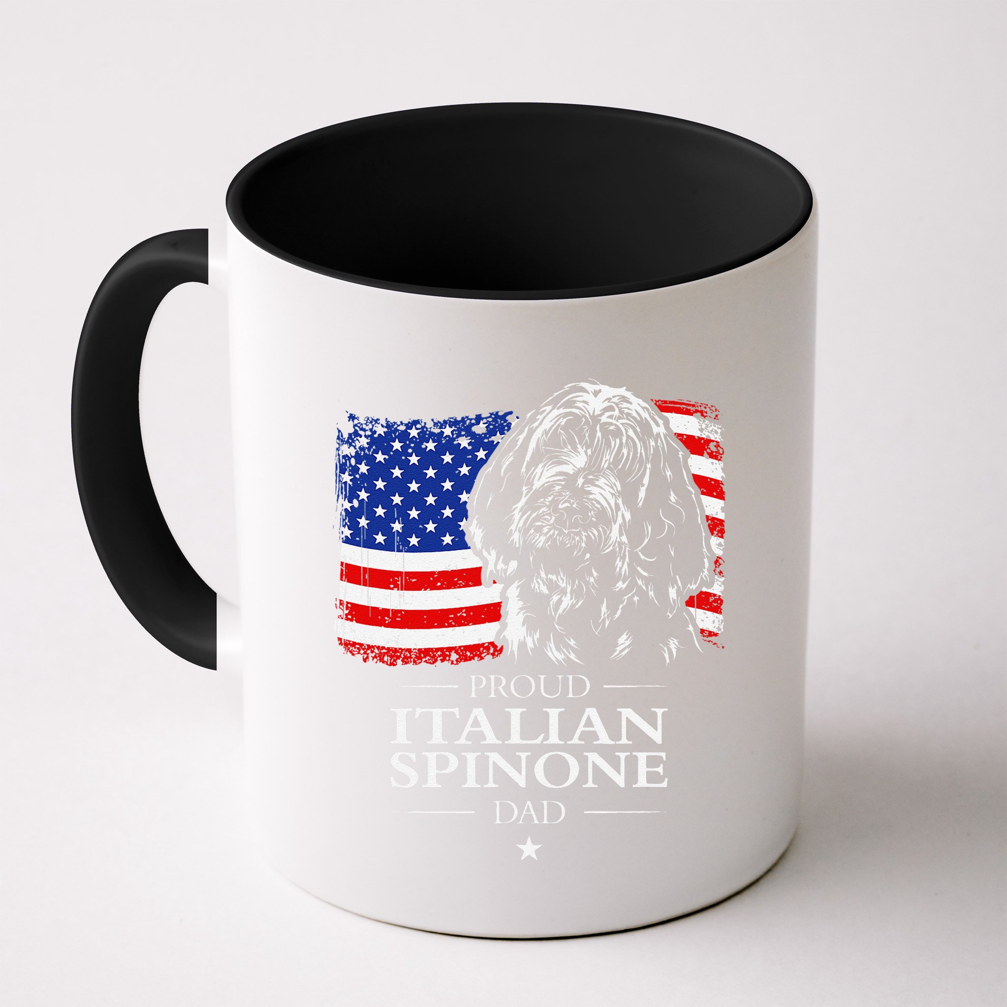 Proud Italian Spinone Dad American Flag Patriotic Dog Gift Mug