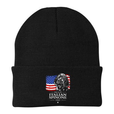 Proud Italian Spinone Dad American Flag Patriotic Dog Gift Beanie
