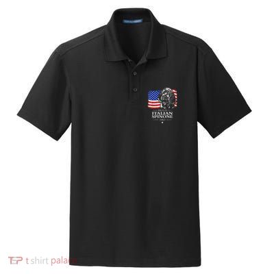 Proud Italian Spinone Dad American Flag Patriotic Dog Gift Dry Zone Grid Polo