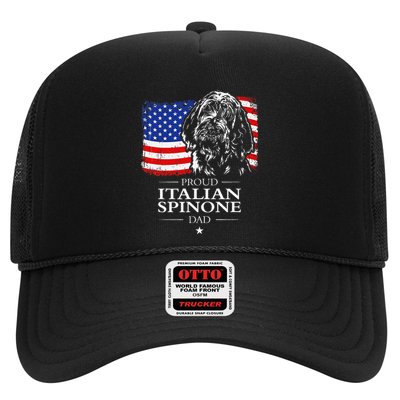 Proud Italian Spinone Dad American Flag Patriotic Dog Gift Trucker Hat