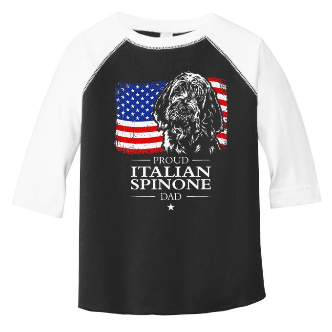 Proud Italian Spinone Dad American Flag Patriotic Dog Gift Toddler Fine Jersey T-Shirt