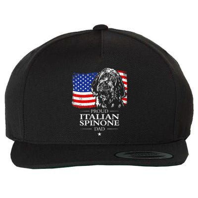 Proud Italian Spinone Dad American Flag Patriotic Dog Gift Wool Snapback Cap