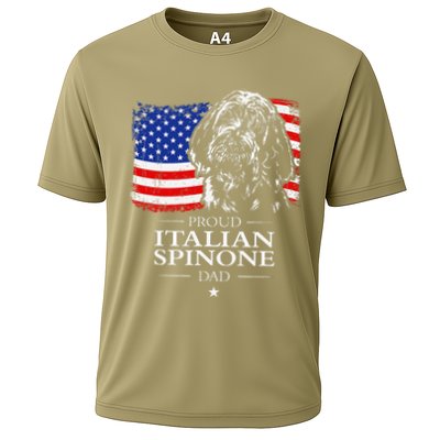 Proud Italian Spinone Dad American Flag Patriotic Dog Gift Performance Shirt