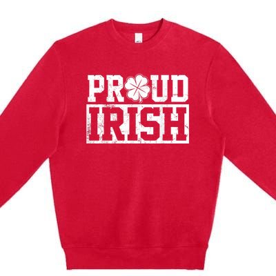 Proud Irish St. Patrick's Day Shamrock Lucky Premium Crewneck Sweatshirt