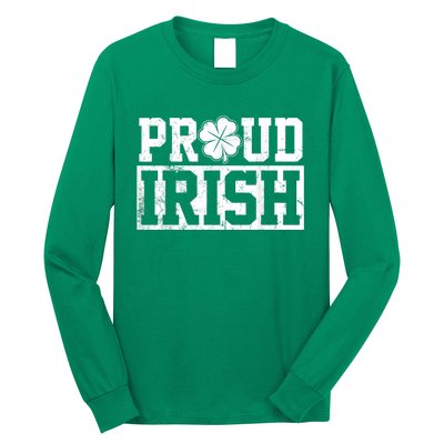 Proud Irish St. Patrick's Day Shamrock Lucky Long Sleeve Shirt