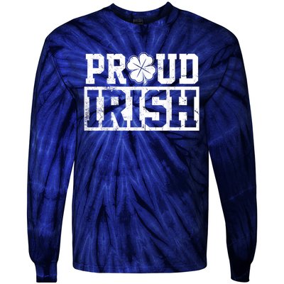 Proud Irish St. Patrick's Day Shamrock Lucky Tie-Dye Long Sleeve Shirt