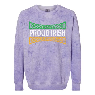 Proud Irish St. Patrick's Day Colorful Celtic Pride Colorblast Crewneck Sweatshirt