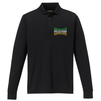 Proud Irish St. Patrick's Day Colorful Celtic Pride Performance Long Sleeve Polo