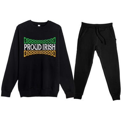 Proud Irish St. Patrick's Day Colorful Celtic Pride Premium Crewneck Sweatsuit Set