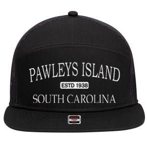 Pawleys Island South Carolina Sc 7 Panel Mesh Trucker Snapback Hat