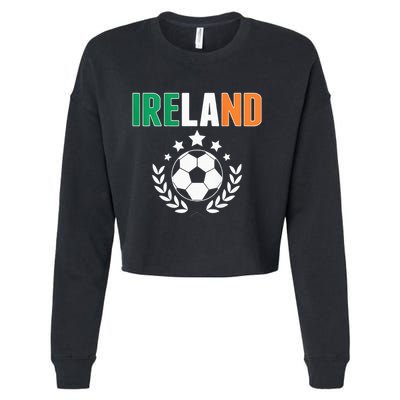 Proud Ireland Soccer Fans Jersey Support Irish Football Cropped Pullover Crew