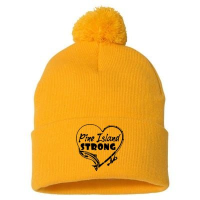 Pine Island Strong Pom Pom 12in Knit Beanie