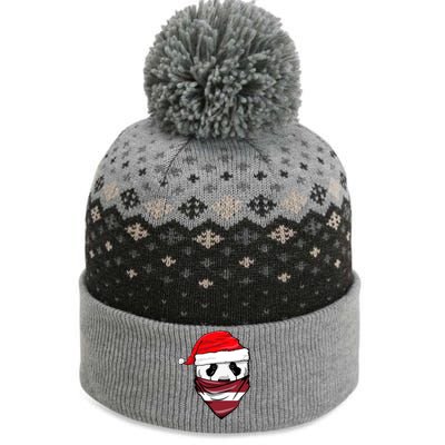 Panda In Santa's Hat And Latvia Flag Bandana Christmas Gift The Baniff Cuffed Pom Beanie