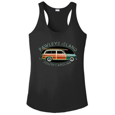 Pawleys Island South Carolina Surfing Ladies PosiCharge Competitor Racerback Tank