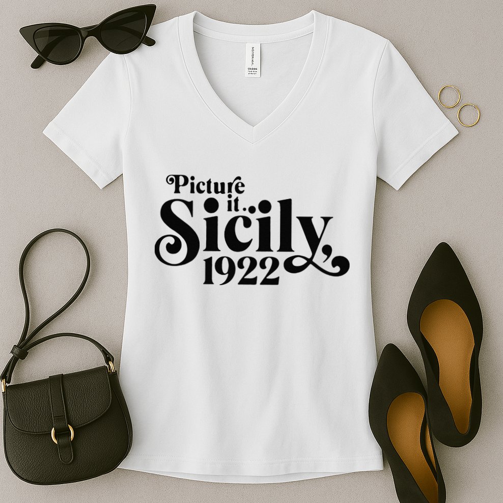 Picture It Sicily 1922 Women's V-Neck T-Shirt