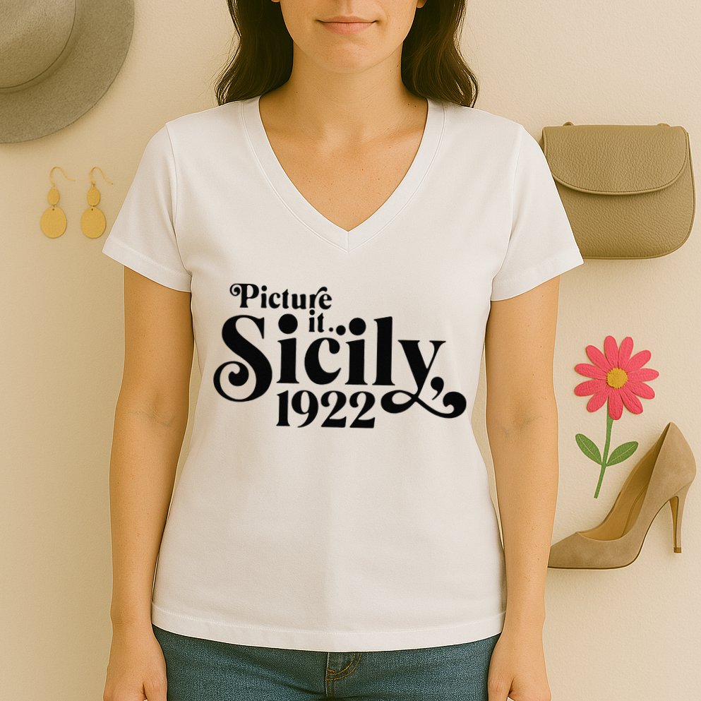 Picture It Sicily 1922 Women's V-Neck T-Shirt