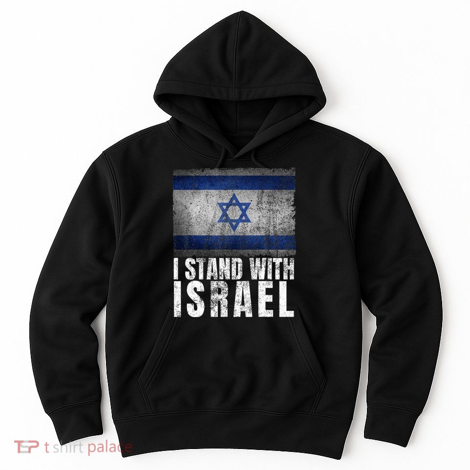 Pro Israel Supporter I Stand With Israel Patriotic USA Flag Hoodie