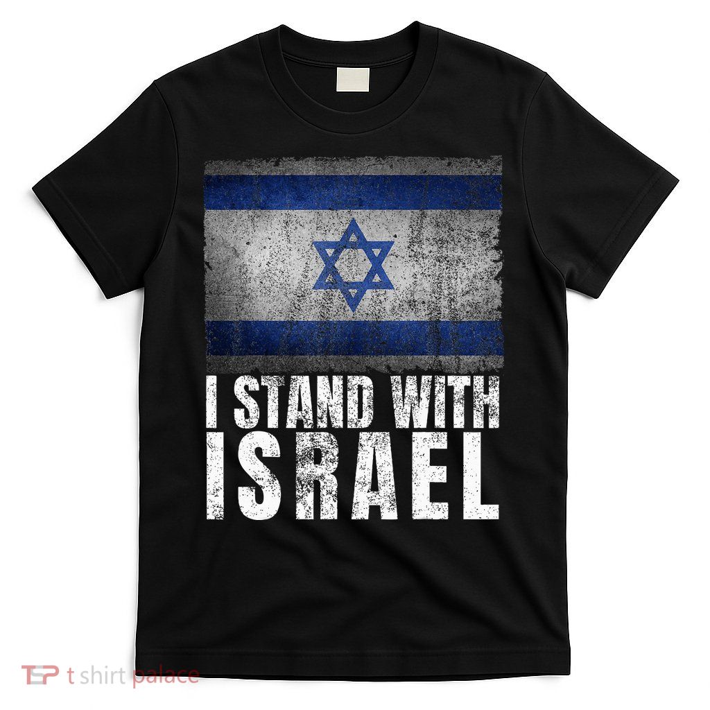 Pro Israel Supporter I Stand With Israel Patriotic USA Flag T-Shirt