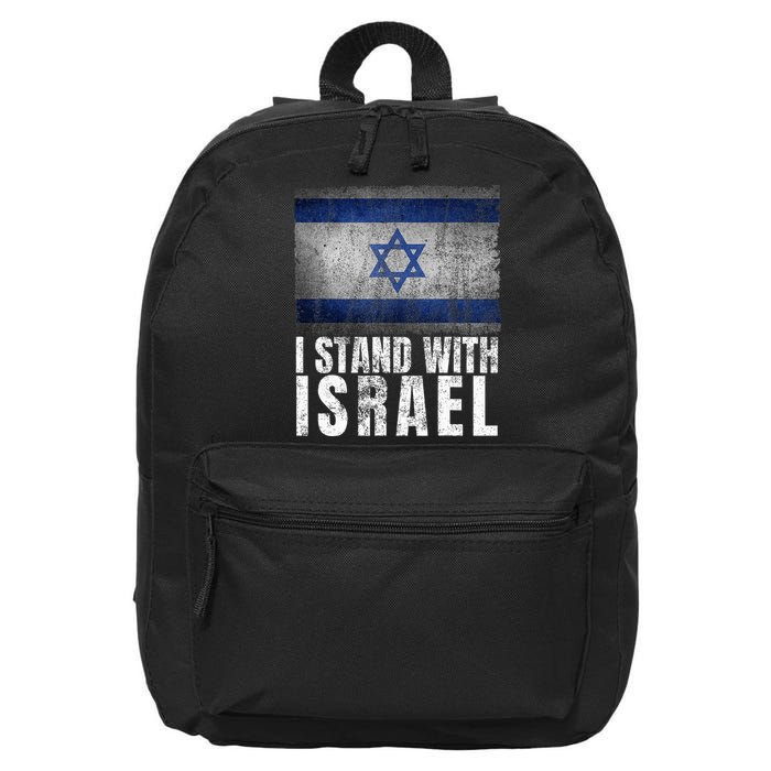 Pro Israel Supporter I Stand With Israel Patriotic USA Flag 16 in Basic Backpack