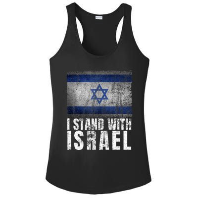 Pro Israel Supporter I Stand With Israel Patriotic USA Flag Ladies PosiCharge Competitor Racerback Tank