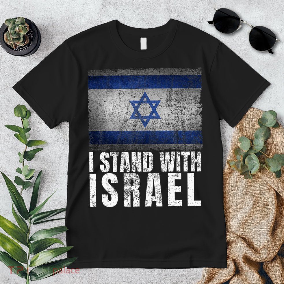 Pro Israel Supporter I Stand With Israel Patriotic USA Flag Premium T-Shirt