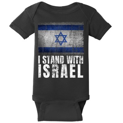 Pro Israel Supporter I Stand With Israel Patriotic USA Flag Baby Bodysuit