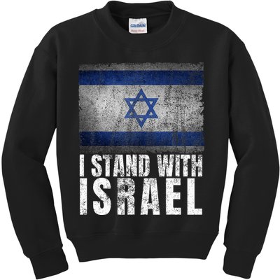Pro Israel Supporter I Stand With Israel Patriotic USA Flag Kids Sweatshirt