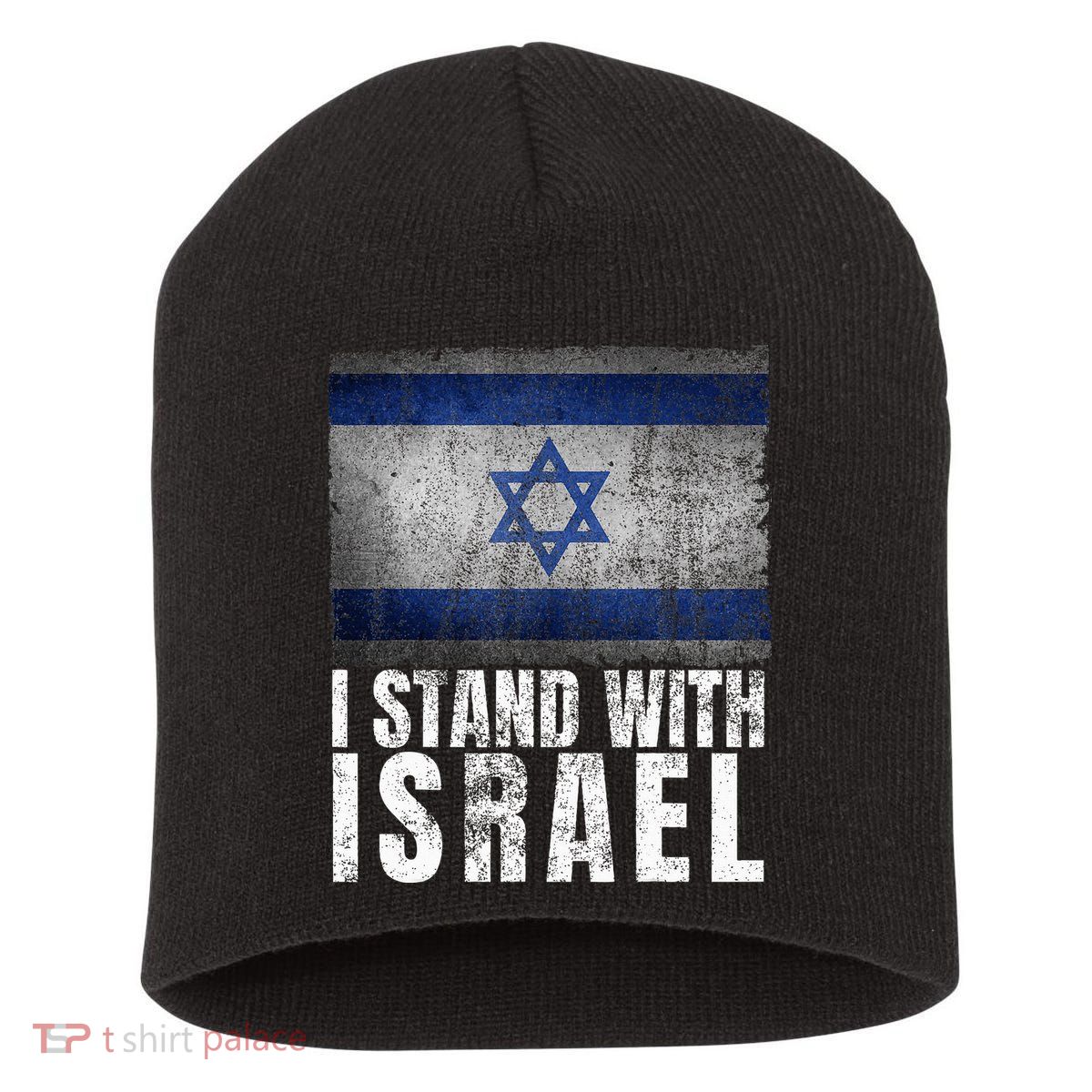Pro Israel Supporter I Stand With Israel Patriotic USA Flag Short Acrylic Beanie