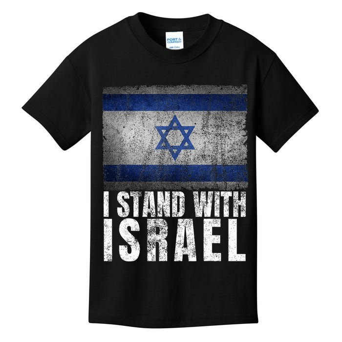 Pro Israel Supporter I Stand With Israel Patriotic USA Flag Kids T-Shirt