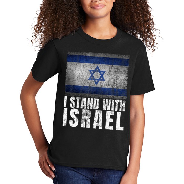 Pro Israel Supporter I Stand With Israel Patriotic USA Flag Kids T-Shirt