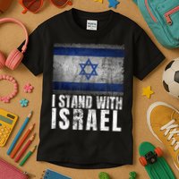 Pro Israel Supporter I Stand With Israel Patriotic USA Flag Kids T-Shirt