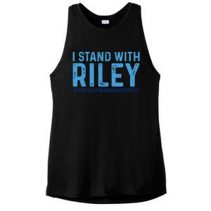 #ProtectWomensSports I Stand With Riley Gaines Ladies PosiCharge Tri-Blend Wicking Tank