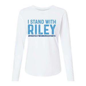 #ProtectWomensSports I Stand With Riley Gaines Womens Cotton Relaxed Long Sleeve T-Shirt