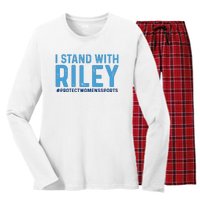 #ProtectWomensSports I Stand With Riley Gaines Women's Long Sleeve Flannel Pajama Set 