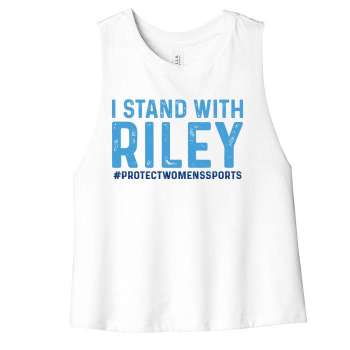 #ProtectWomensSports I Stand With Riley Gaines Women's Racerback Cropped Tank