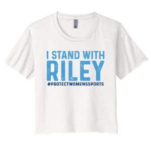 #ProtectWomensSports I Stand With Riley Gaines Women's Crop Top Tee