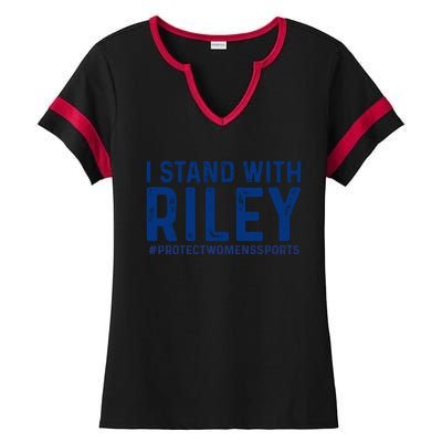 #ProtectWomensSports I Stand With Riley Gaines Ladies Halftime Notch Neck Tee