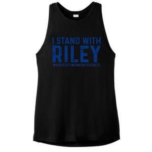 #ProtectWomensSports I Stand With Riley Gaines Ladies PosiCharge Tri-Blend Wicking Tank