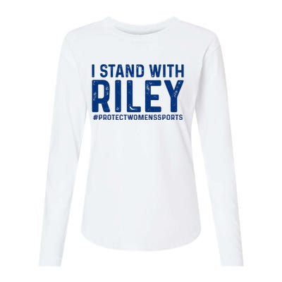 #ProtectWomensSports I Stand With Riley Gaines Womens Cotton Relaxed Long Sleeve T-Shirt