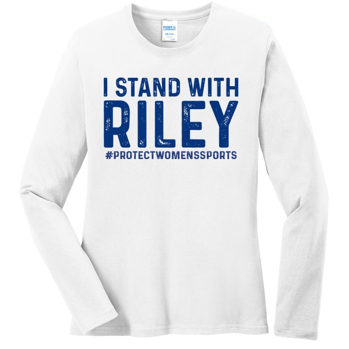 #ProtectWomensSports I Stand With Riley Gaines Ladies Long Sleeve Shirt