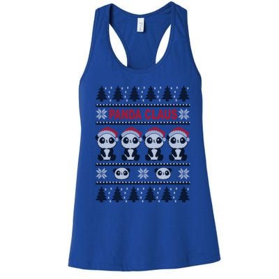 Panda In Santa Hat Funny Ugly Christmas Panda Claus Great Gift Women's Racerback Tank