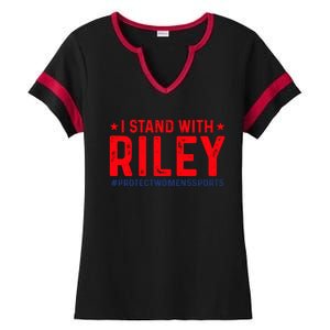 #ProtectWomensSports I Stand With Riley Gaines Ladies Halftime Notch Neck Tee