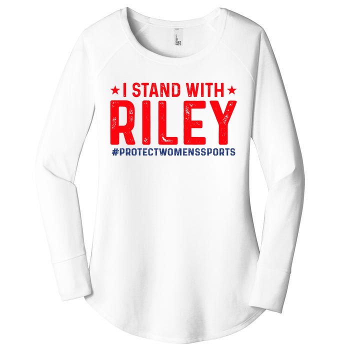 #ProtectWomensSports I Stand With Riley Gaines Women's Perfect Tri Tunic Long Sleeve Shirt