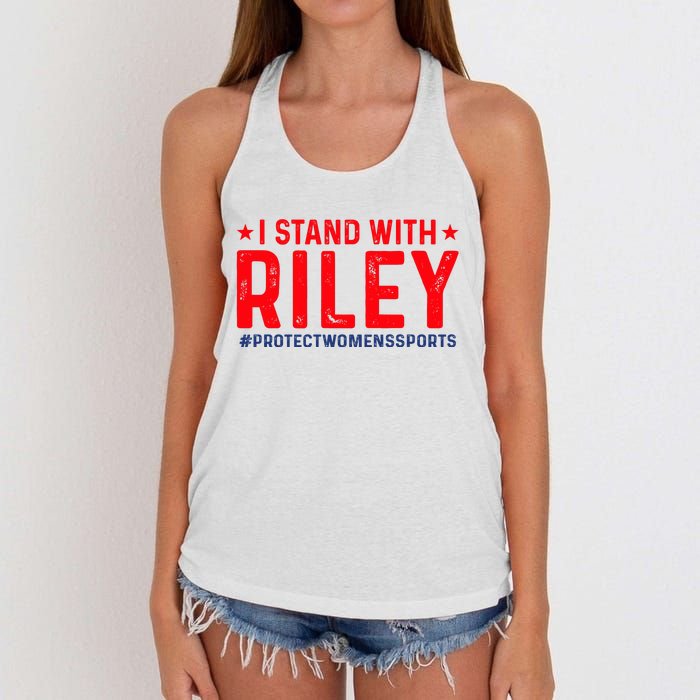 #ProtectWomensSports I Stand With Riley Gaines Women's Knotted Racerback Tank