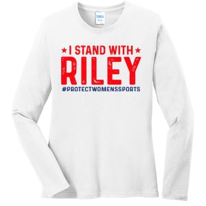 #ProtectWomensSports I Stand With Riley Gaines Ladies Long Sleeve Shirt