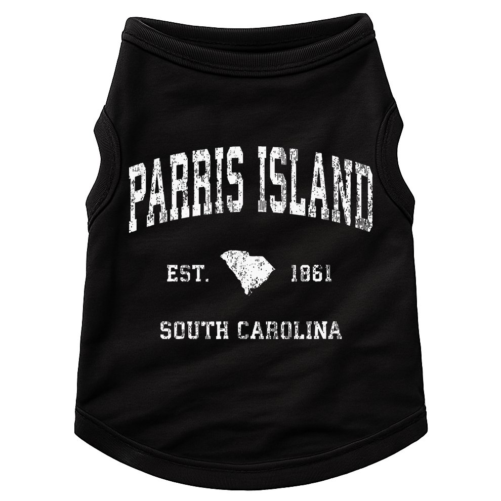 Parris Island South Carolina SC Vintage Athletic Sports Desi Doggie Tank