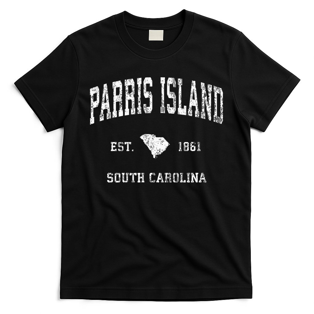 Parris Island South Carolina SC Vintage Athletic Sports Desi T-Shirt
