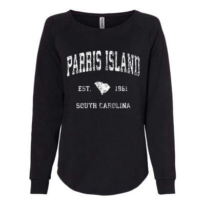 Parris Island South Carolina SC Vintage Athletic Sports Desi Womens California Wash Sweatshirt